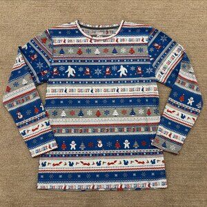 Brooks Run Merry Christmas Long Sleeve Top Fair Isle Medium Holiday